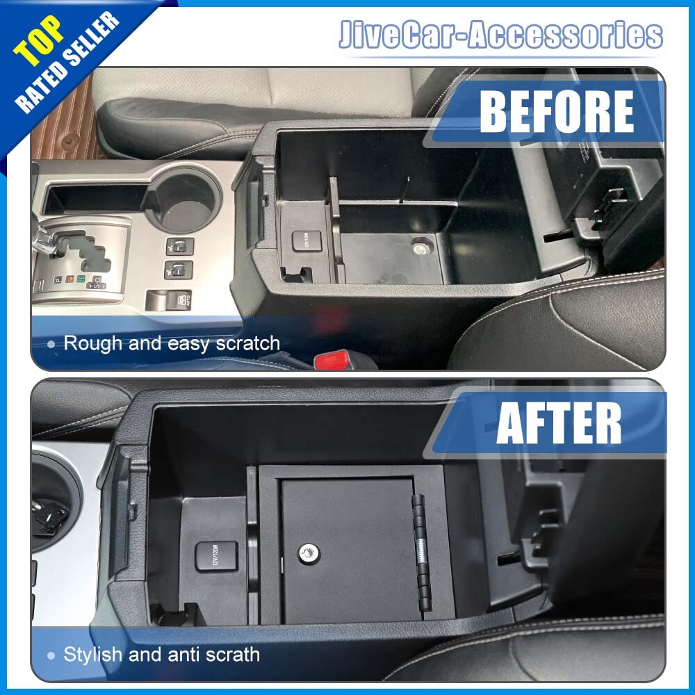 Metal Console Safe Box Key Lock Replace Armrest Storage Tray for 4Runner 2010-23