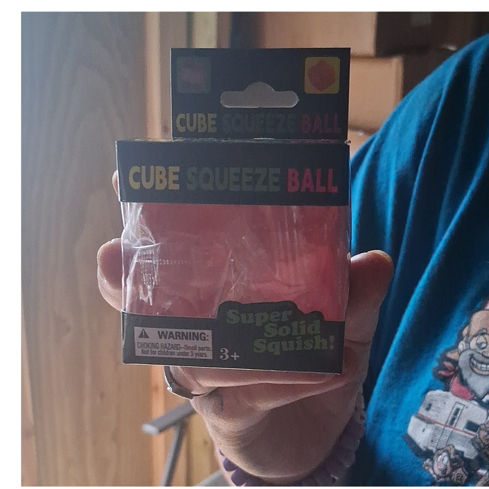 Cube Squeeze Ball Super Solid Squish Pink Sensory Toy for Ages 3+