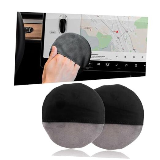 Car Screen Cleaner, 4.33"×4.33" Microfiber Auto Screen Cleaning Round,2Pcs