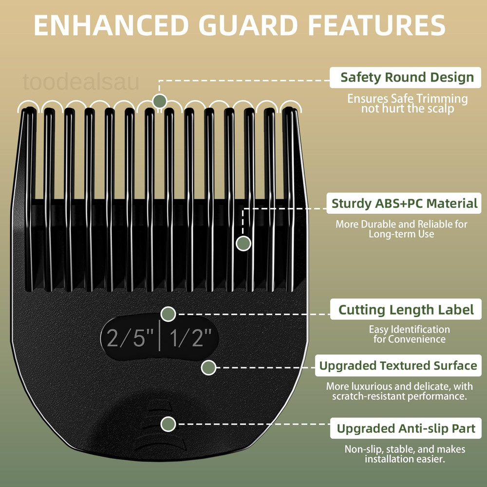 4 Professional Trimmer Guards Designed for Manscaped 3.0, Black