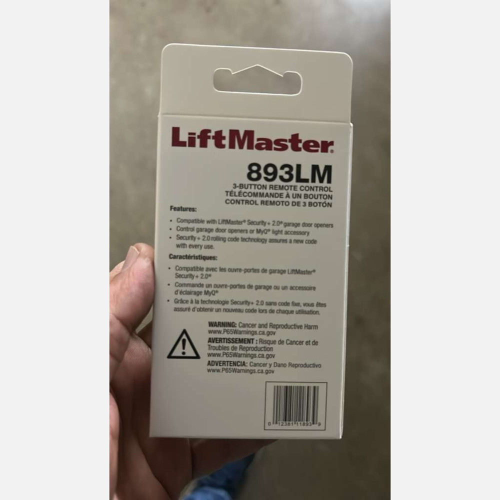 LiftMaster 893LM 1-Button Garage Remote Security+ 2.0 – 1 Pack