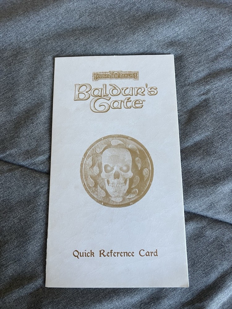 Forgotten Realms Baldurs Gate Quick Reference Card - Good Shape