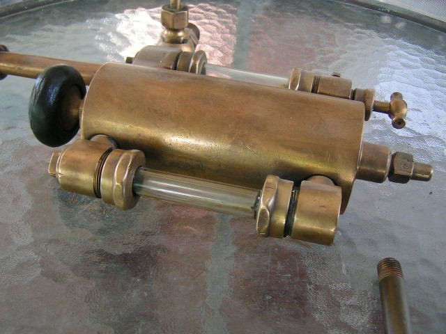 Lunkenheimer SENIOR Hydrostatic Feed Oiler Steam Engine + Level Glass Brass