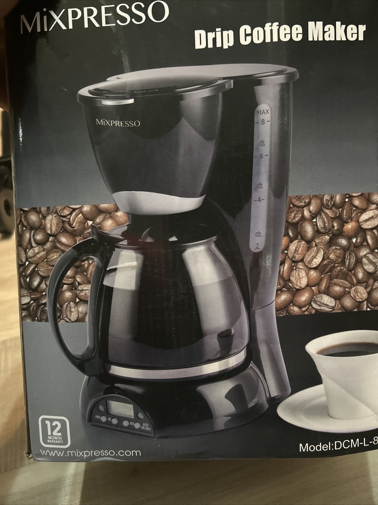 Mixpresso Mini Compact Drip coffee Maker With Brewing Basket, Black