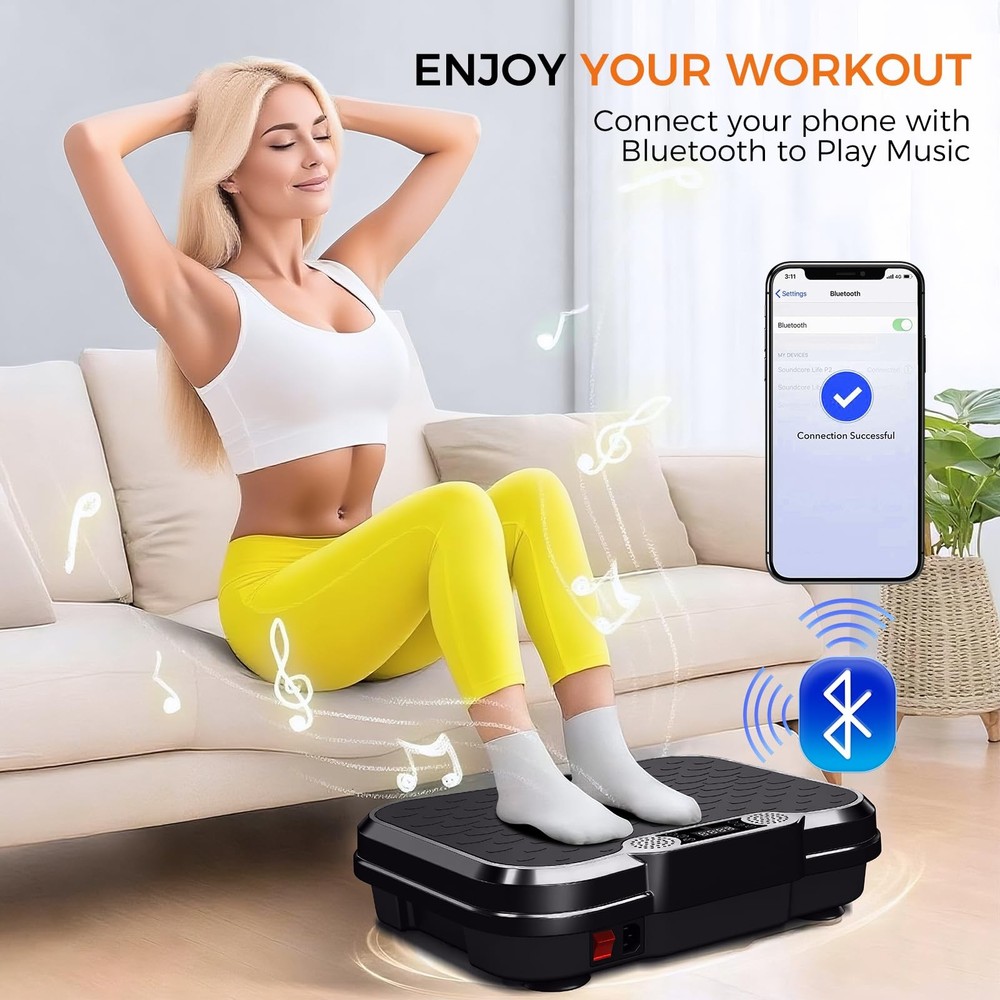 Vibration Plate Exercise Machine,Vibrating Platform for Lymphatic Drainage wi...