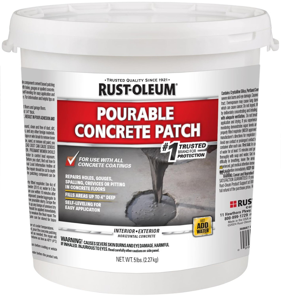 Rust-Oleum 369667 Pourable Concrete Patch, 5 Lb Pail