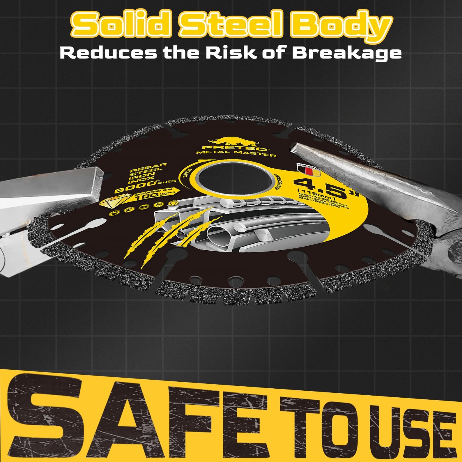 3"/4.5"/5" Diamond Cut-Off Wheel–Durable Metal Cutting Disc for Angle Grinder