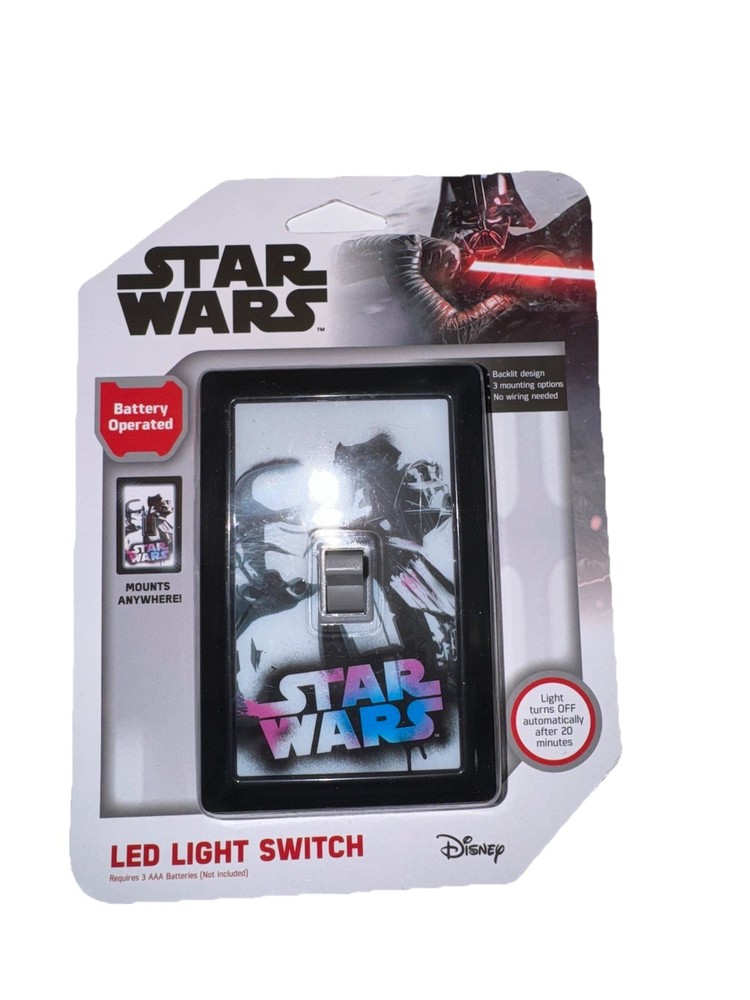 Star Wars Light Switch - Mountable LED Light w/Auto Shut Off, Batteries Required