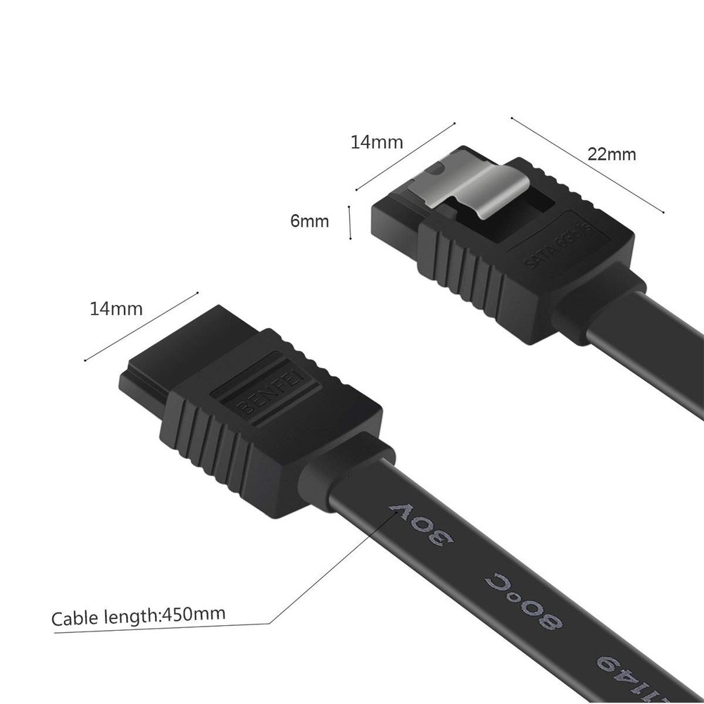 SATA III 6Gbps Data Cable with Locking Latch – 18 Inch, Cost-Effective Solution