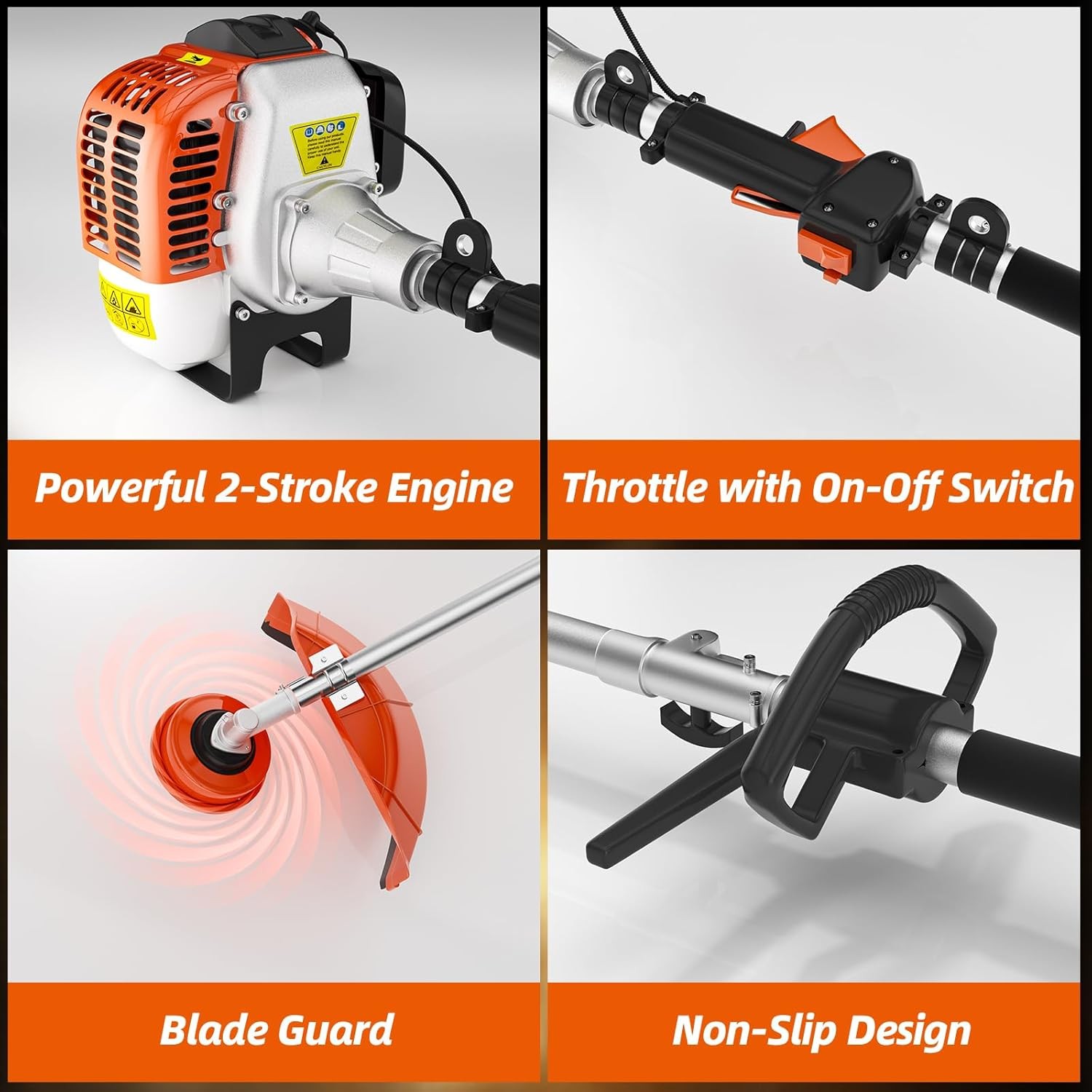 36cc Gas String Trimmer 2-Stroke 3 in 1 Brush Cutter Weed Eater Wacker Trimmer