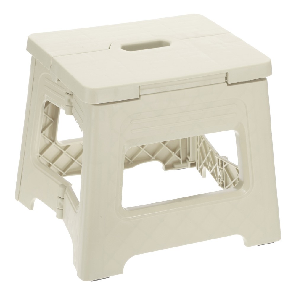 8" Folding Step Stool for Adults 88 lbs Capacity White