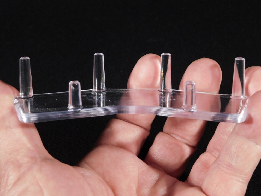 DOUBLE Three Post SPHERE Display Stand SMALL Size Clear Acrylic