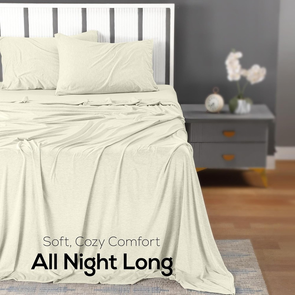 King Size Bedding Set - Knit Sheet Set (4-Piece)