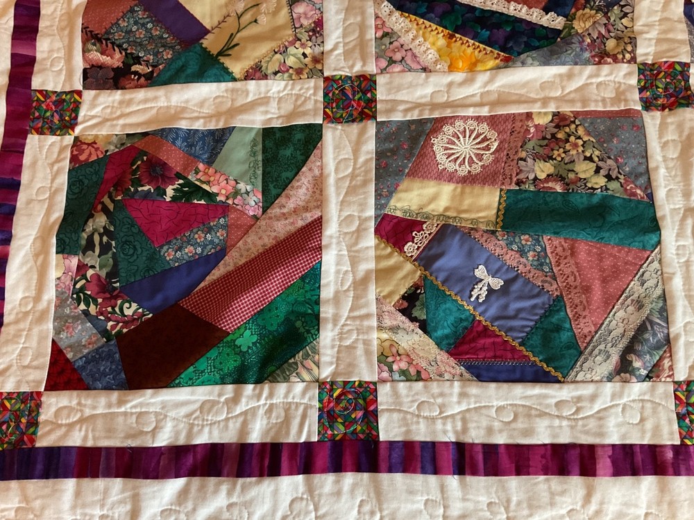 Handmade Patchwork Lap Quilt, 46" x 57.5"