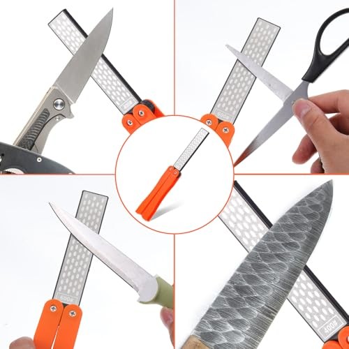 Double Sides Knife Sharpener Tool 400/600 Grits Diamond Sharpening Stone Tool