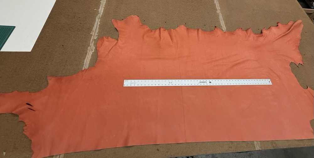 Light Orange Pebble Split Grain Leather for Crafts 20+ SQFT ; 22mm