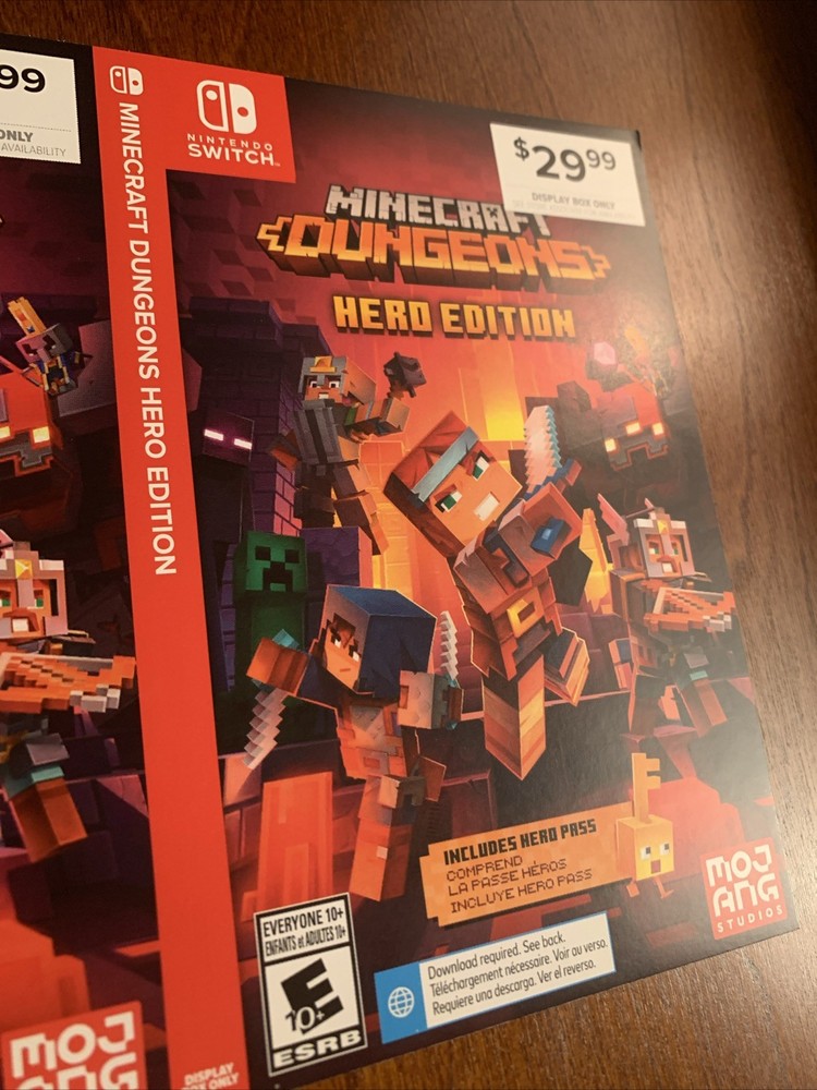 Minecraft Dungeons Hero Nintendo Switch - Authentic- RARE - Display Box Only