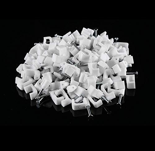 200pcs 6mm Cable Clips Flat Ethernet Cable Wire Clips Single Coaxial Cable