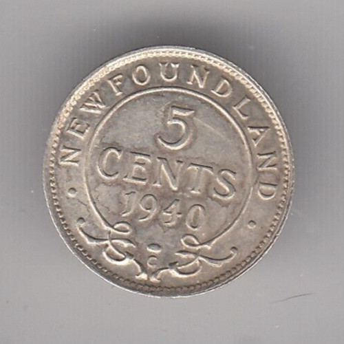 1940 C Newfoundland Five Cent Silver Coin   C6