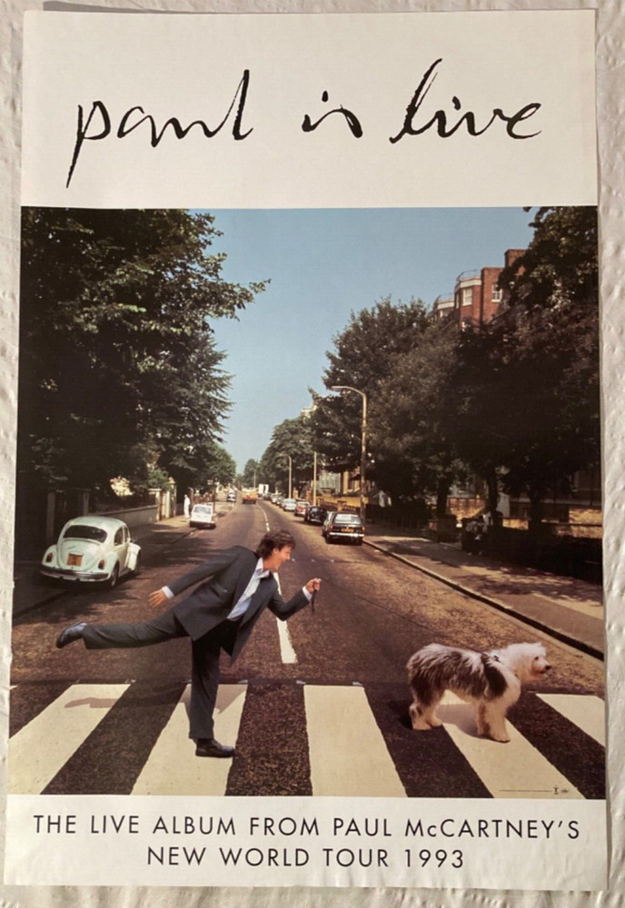 Paul McCartney 1993 Promo Poster Paul Is Live Beatles Abbey Road