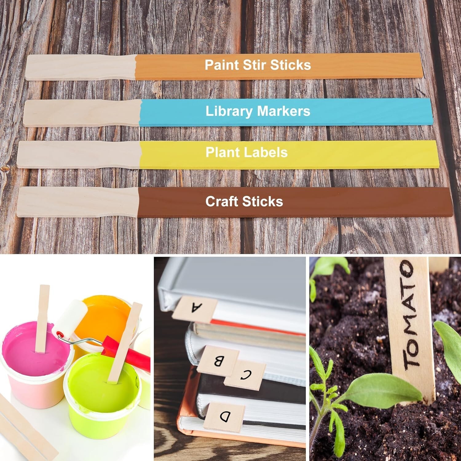 30 Pieces Paint Stir Sticks, 12 Inch Long Wooden Paint Stirrers for Mixing Paint