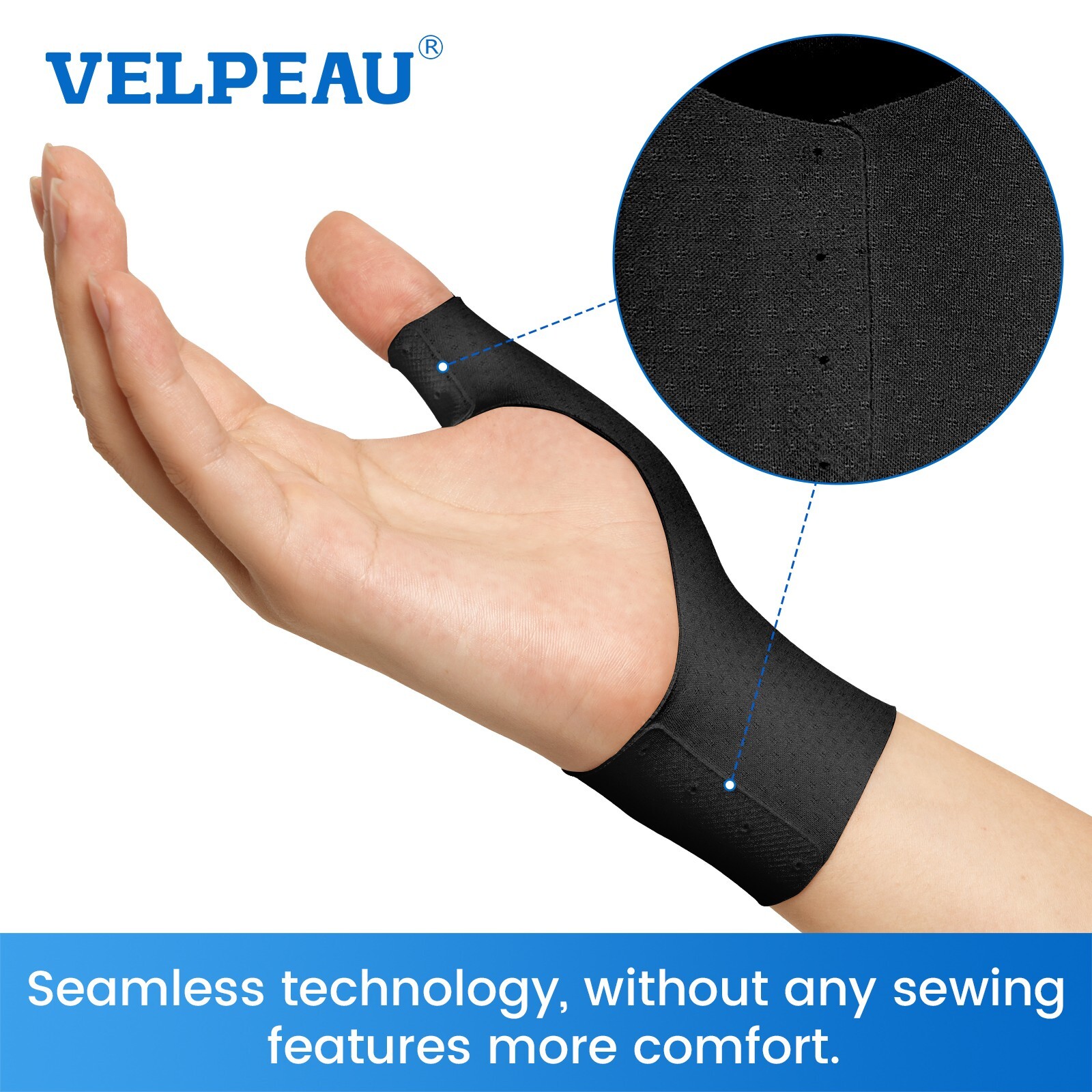 2PCS VELPEAU Thumb and Wrist Compression Sleeve for Tendonitis for Pain Relief