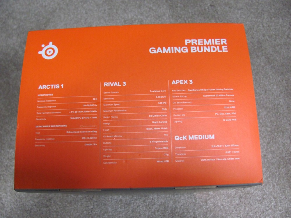 New SteelSeries Premier Gaming Bundle (Headset, Keyboard, Mouse pad & Mouse)