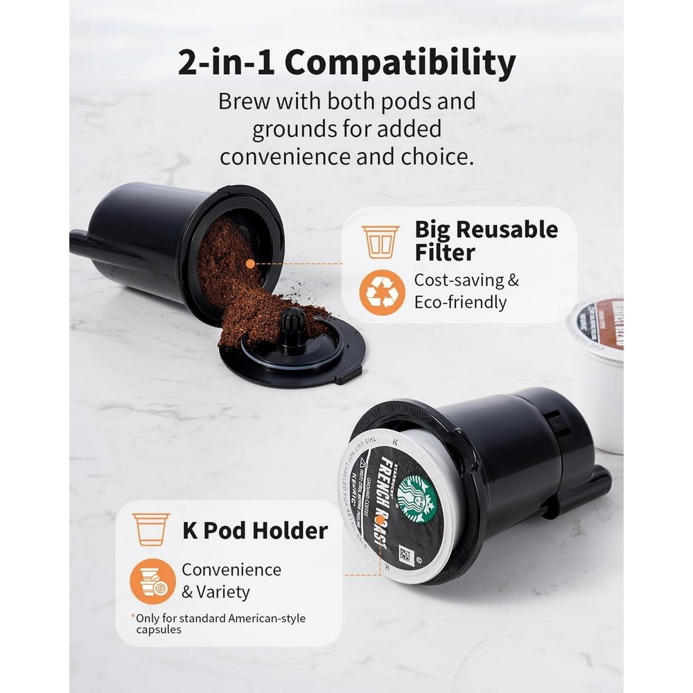 Hot & Iced Coffee Maker with Bold Setting, Single Serve Coffee Maker for K Cup
