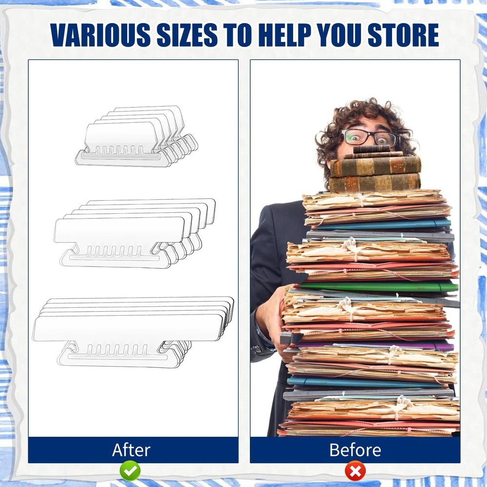 50 Pcs 3 1/2 Inch Hanging File Folder Tabs - Plastic Insertable Tabs for Fold...