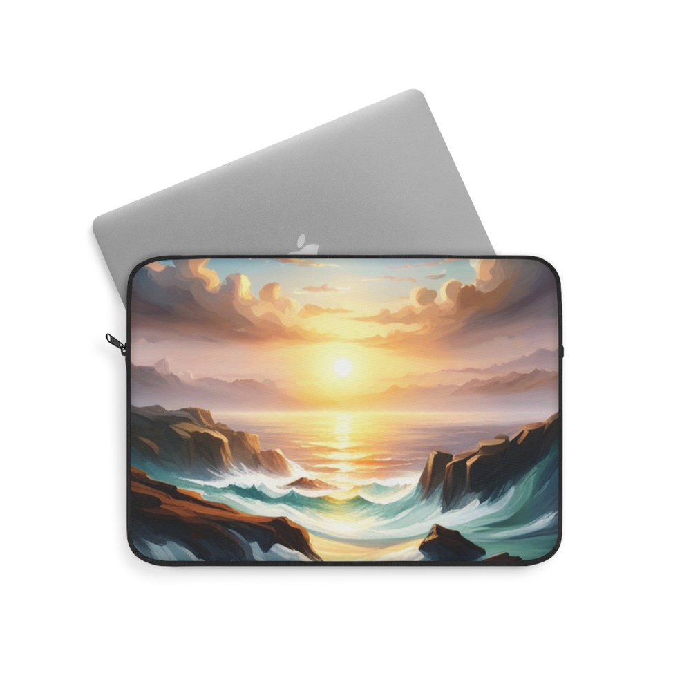 View ocean sunset 13" polyester zippered Laptop Sleeve