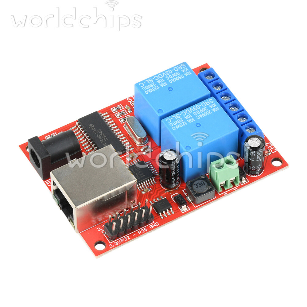 LAN Ethernet 2 Way Relay Board Delay Switch TCP/UDP Controller Module WEB Server