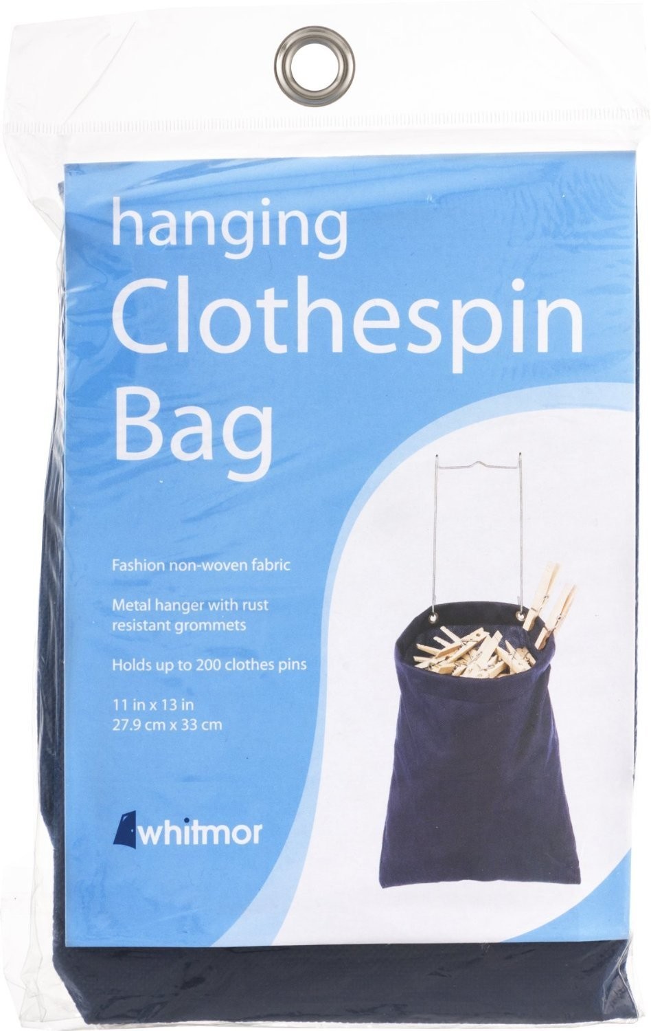 Whitmor Blue Polyester Clothes Pin Bag