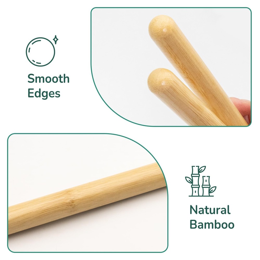 2 PCS Solid Bamboo Massage Stick Set for Body Shaping, Roller Stick... Fast Ship