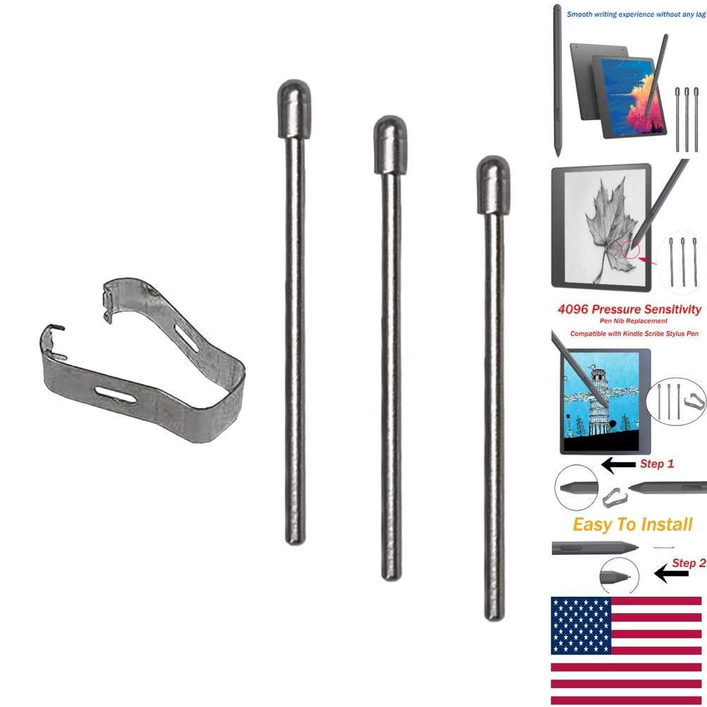 3 Easy-Replace Pen Nibs for Kindle Scribe Stylus - Natural Writing Experience