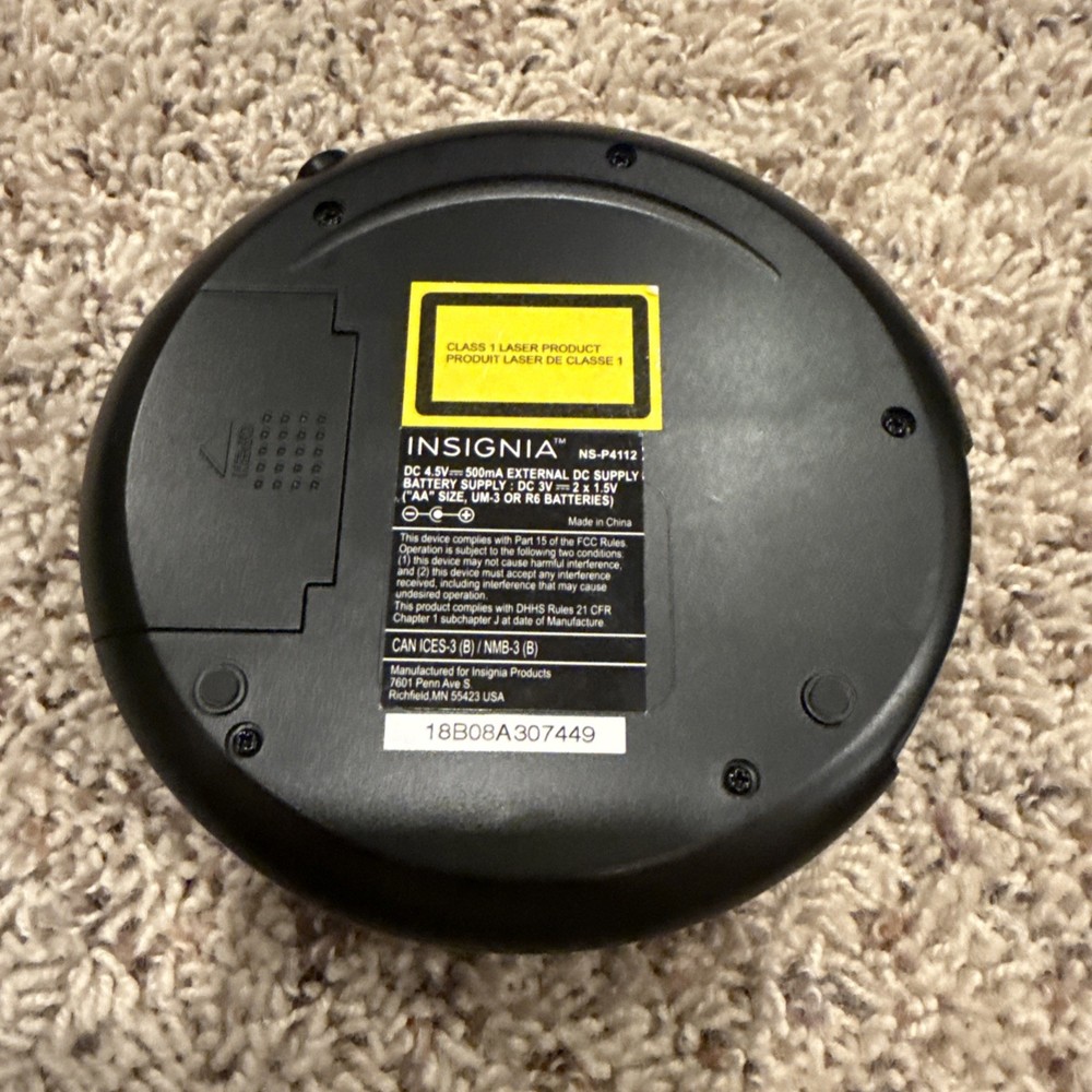 Insignia Portable CD Player NS-P4112 60 Second Anti-Shock Tested Working
