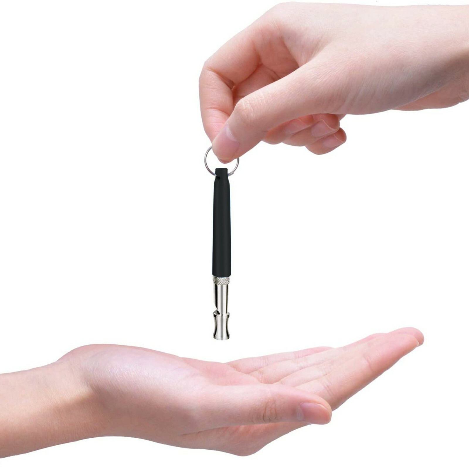 2pc Dog Training WHISTLE UltraSonic Obedience Stop Barking Pet Sound Pitch Black