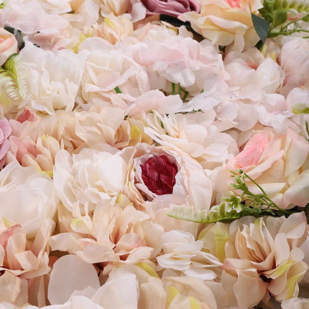 6 Pcs Panel Floral Backdrop Artificial Flower Wall Backdrop Silk Flower Wall