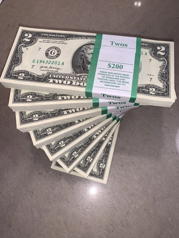 (10) NEW $2 Bills Consecutive Serial Number 2017A Two Dollar Notes from BEP Pack