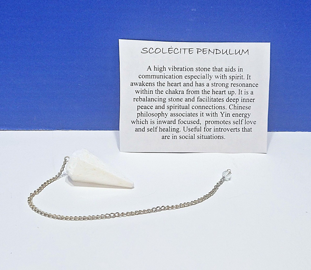 Vintage White Scolecite Pendulum for Dowsing