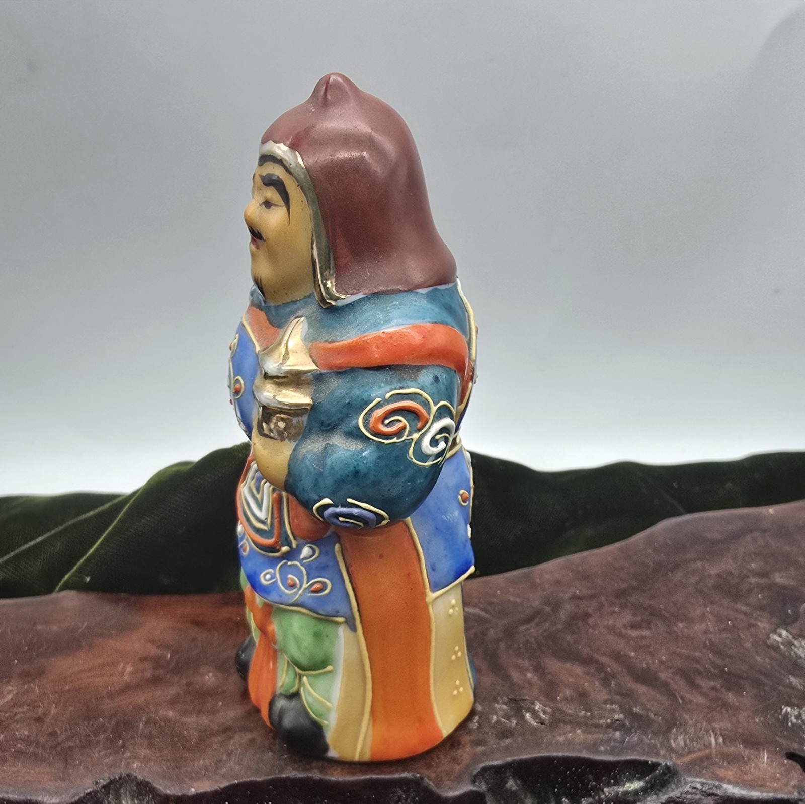 Japanese Kutani Porcelain 3.5” Bishamon God of Warriors Asian Figurine Moriage