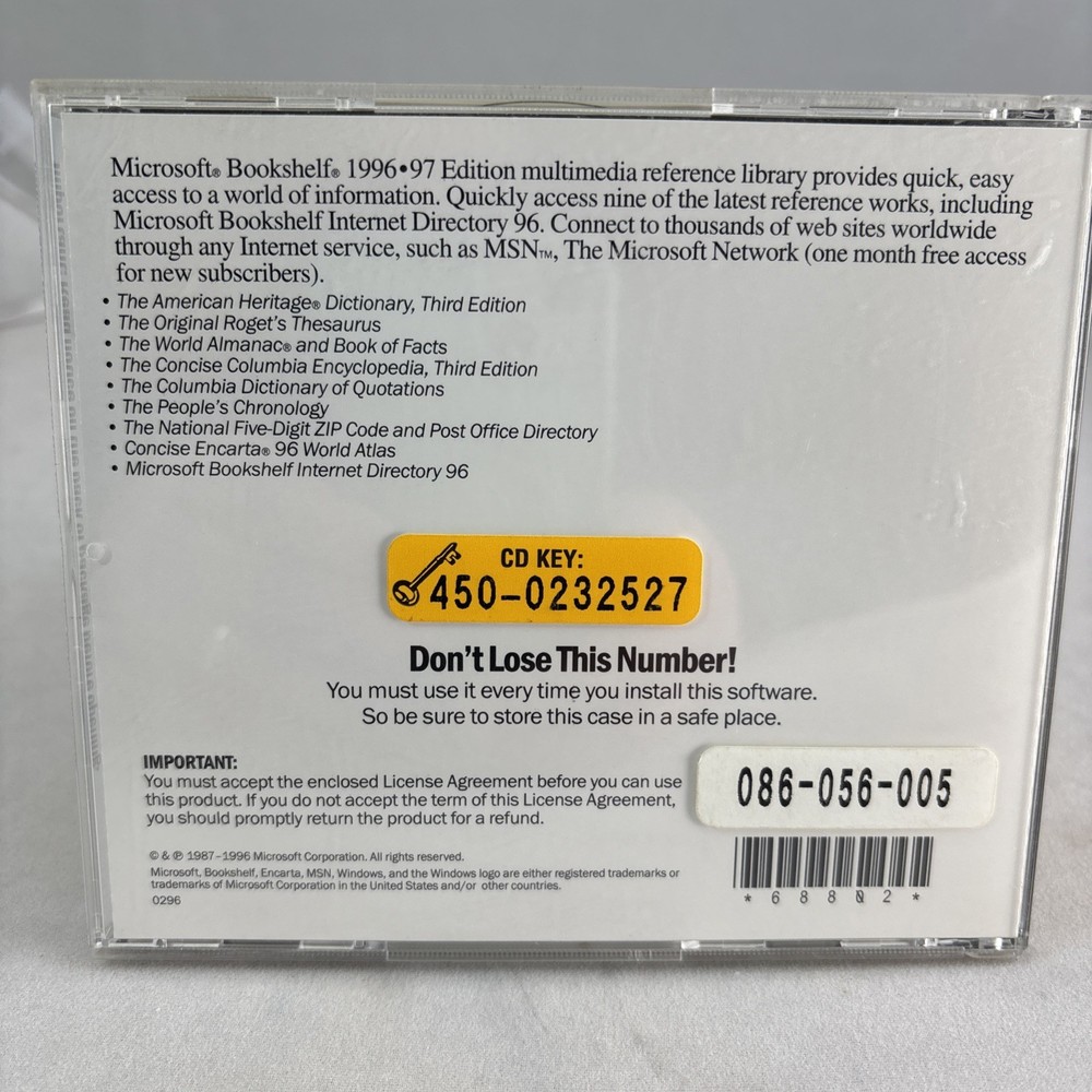 Microsoft Bookshelf 1996-97 Edition CD -ROM Multimedia Reference Library