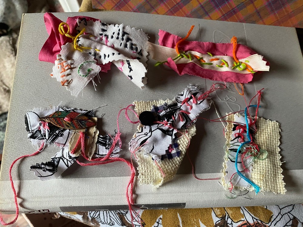Star Wars Slow Stitched Snippets Clusters Junk Journal Scrappy Fabric