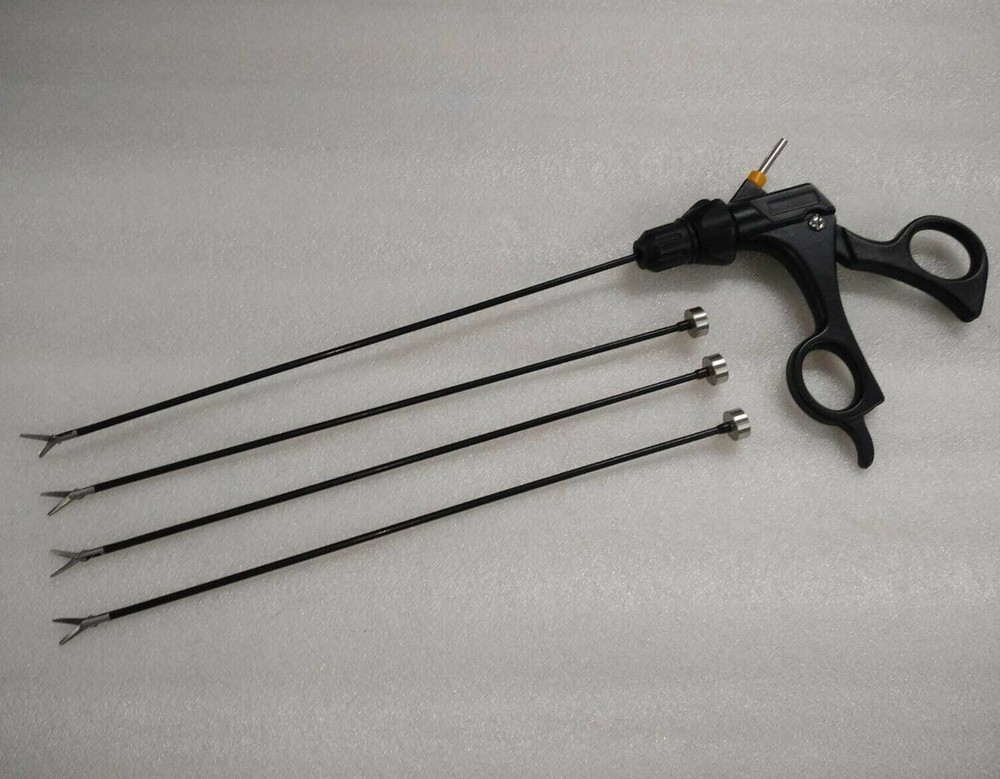 Laparoscopic Straight And Curved Scissors Forceps Surgical Instruments Set 5 Pc