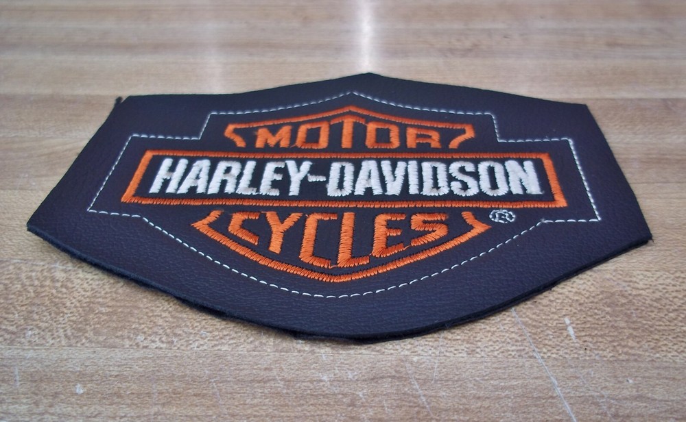 Harley-Davidson Bar & Shield Embroidered Badge Leather Jacket Large Logo Patch