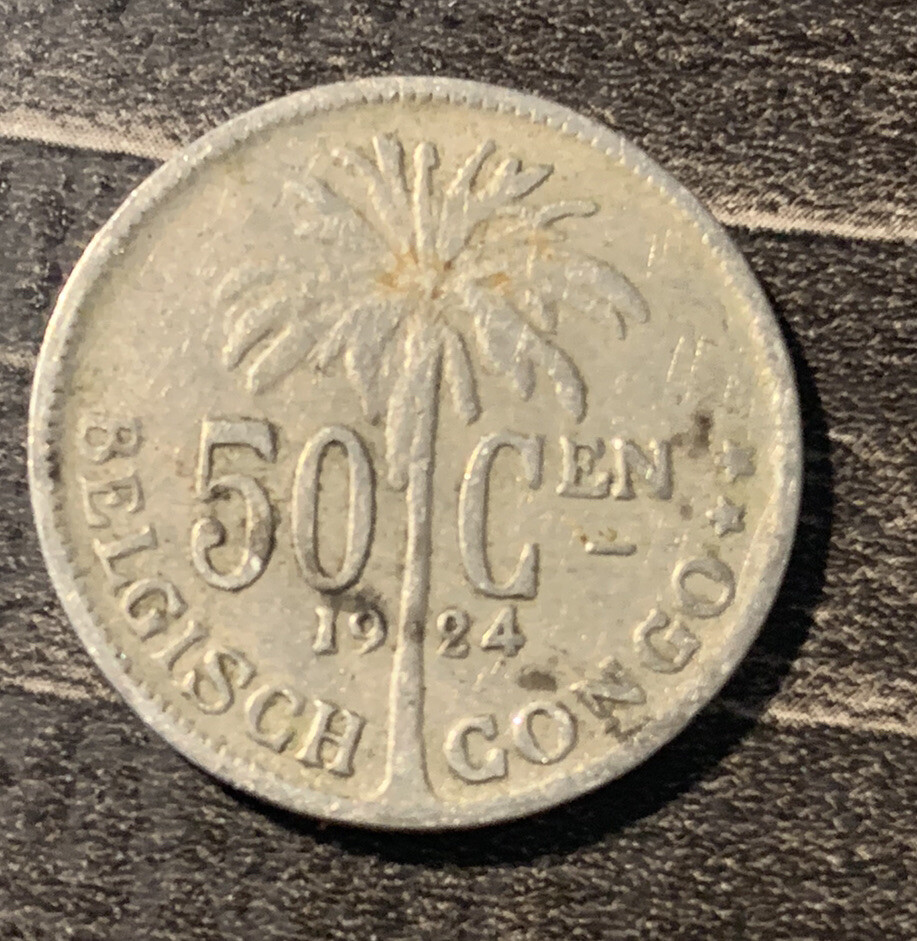 Belgian Congo 1924 50 Ces Coin.