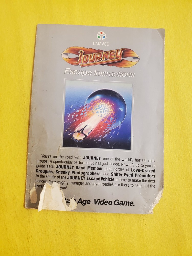 1982 Atari Data Age Journey Escape Instructions, Vintage