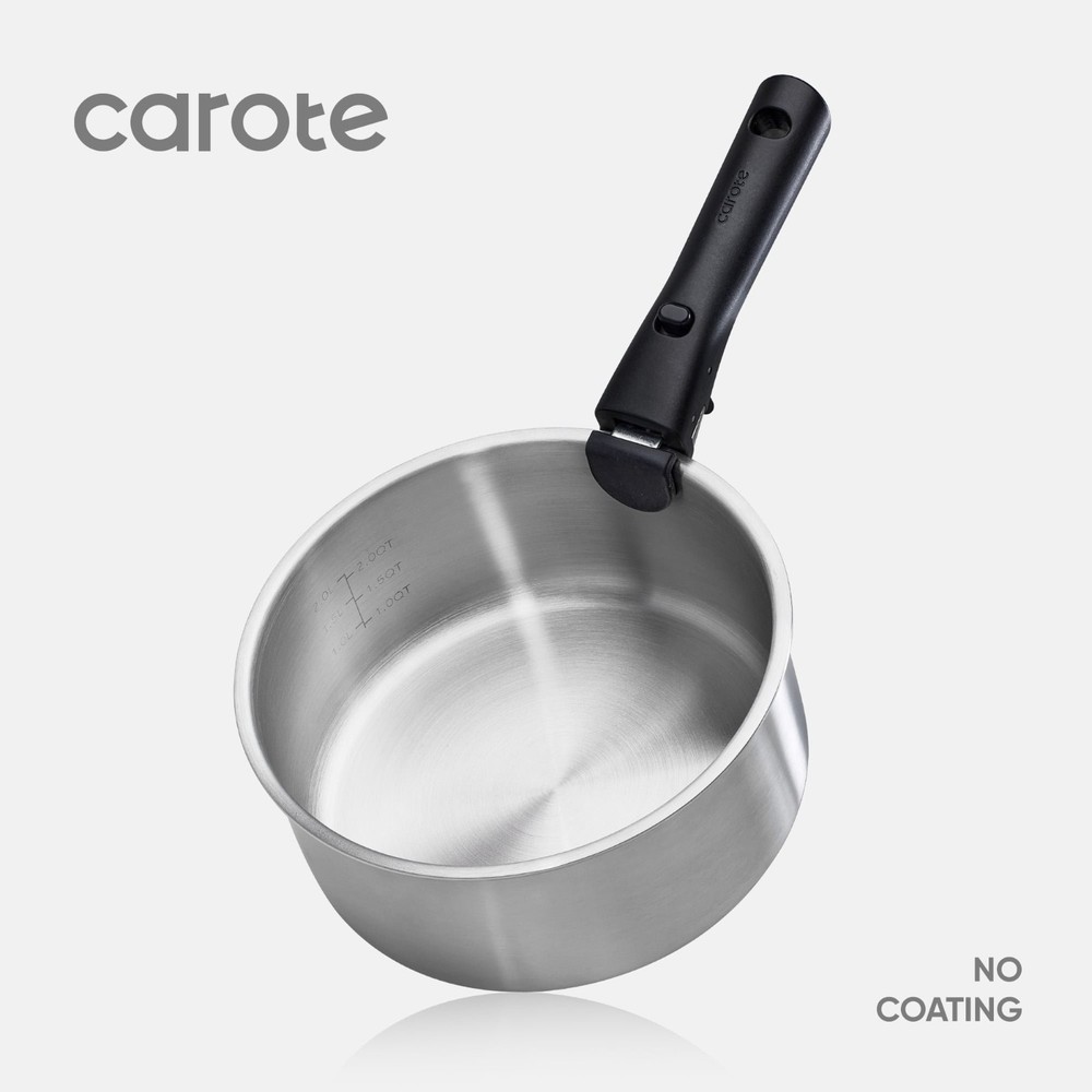 NIB Carote 4Pcs Stackable Saucepan Set Induction Ready Detachable Handle