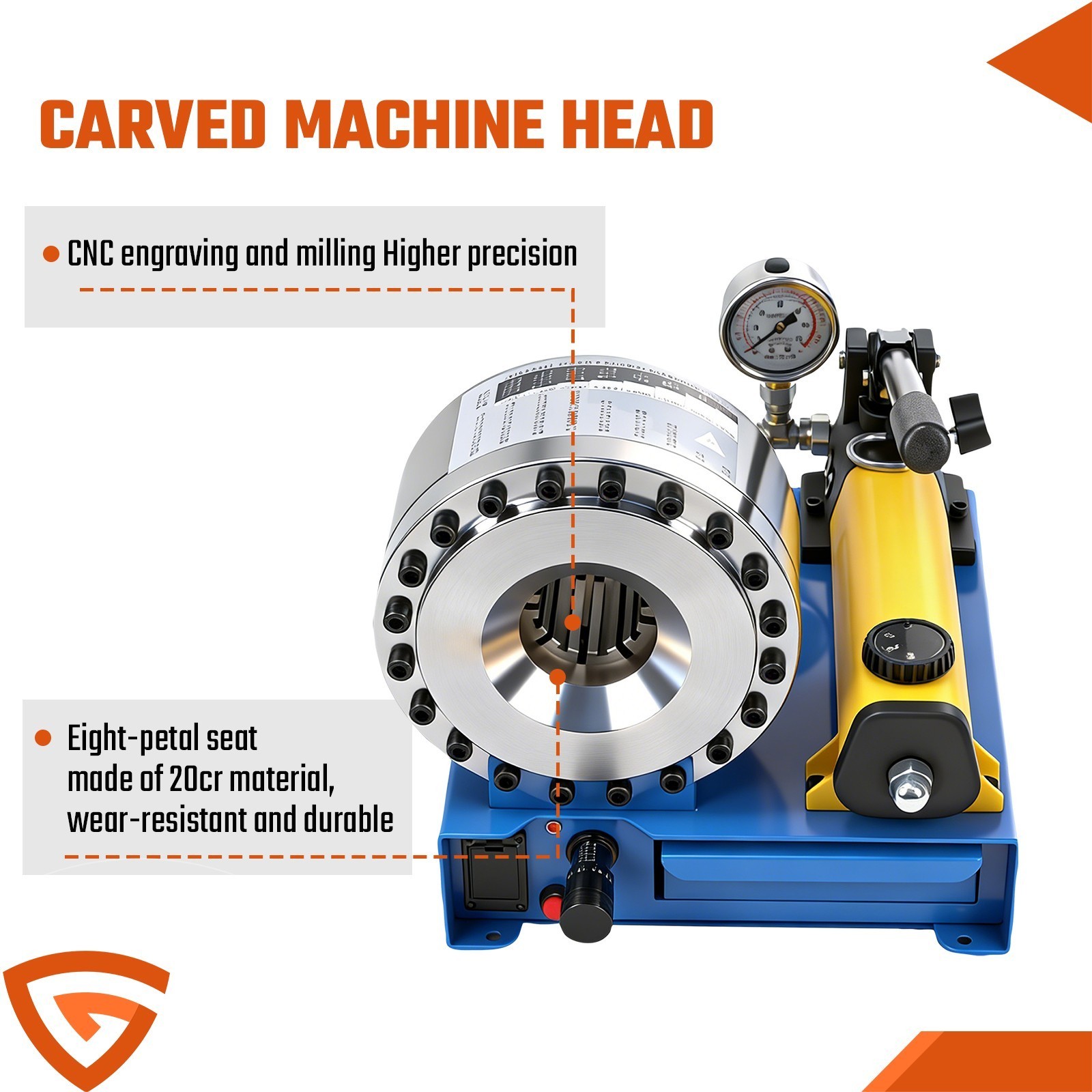 5600KN Hydraulic Hose Crimper Pipe Clamping Machine w/8 Sets Dies 10mm-30mm