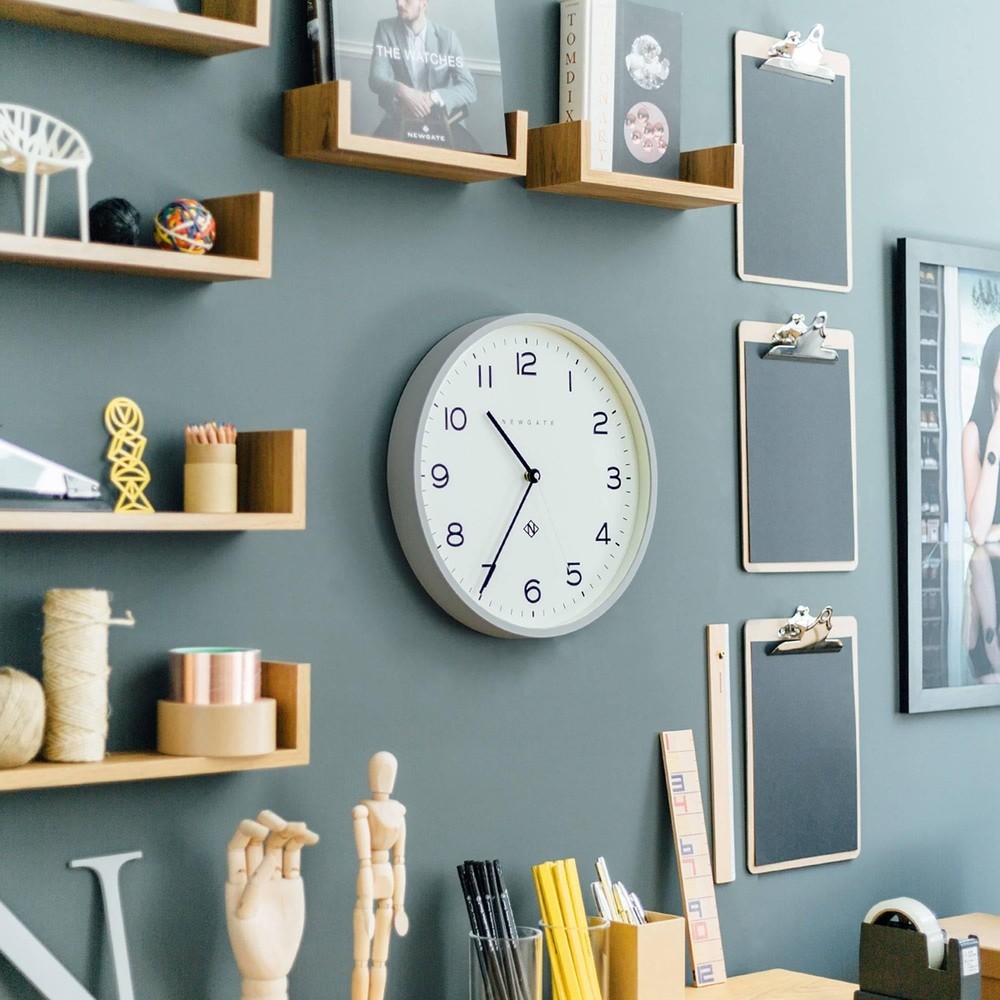 NEWGATE® Number Three Echo wall Clock | Modern Round Clock | 14.5 inch | Gr
