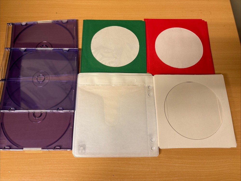 CD Compact Disc Storage Sleeves And Miscellaneous Items.  See Description.